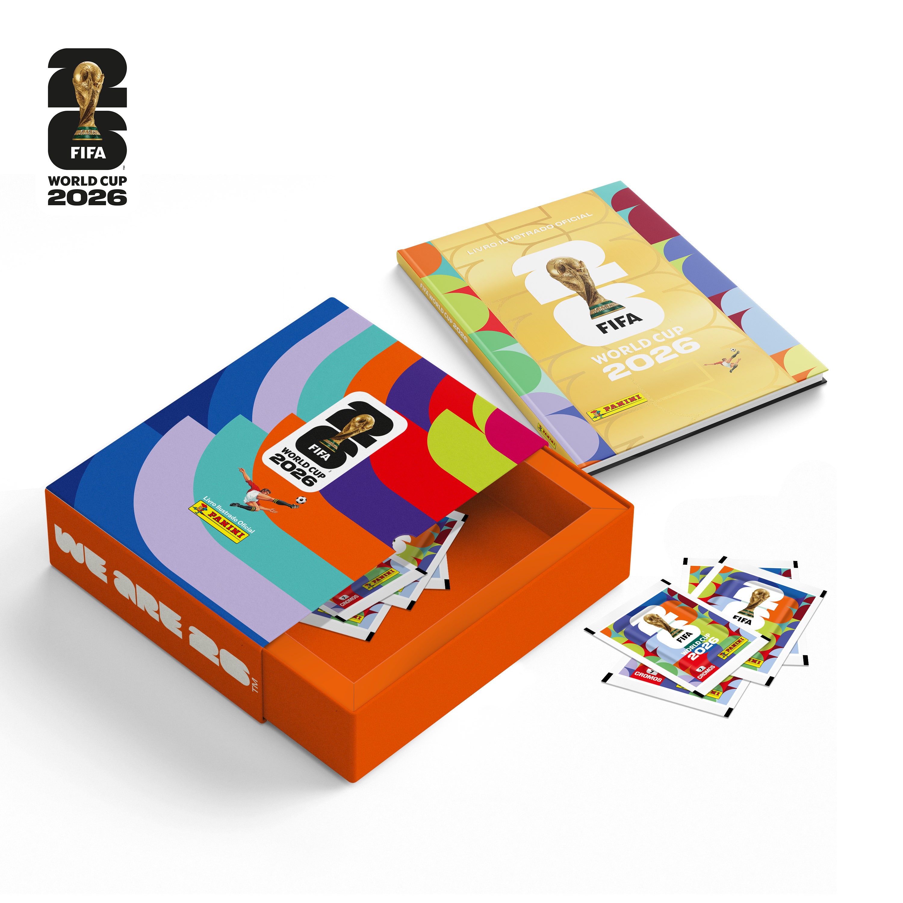 Copa Do Mundo 2026 - BOX Luva Premium Torcida - 1 Álbum Capa Dura Ouro + 40 Envelopes - FIFA WORLD CUP 2026™
